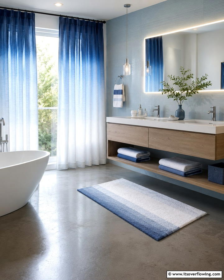 Ombre Curtains for a Gradient Effect - 25 Bathroom Curtain Ideas for Privacy and Style