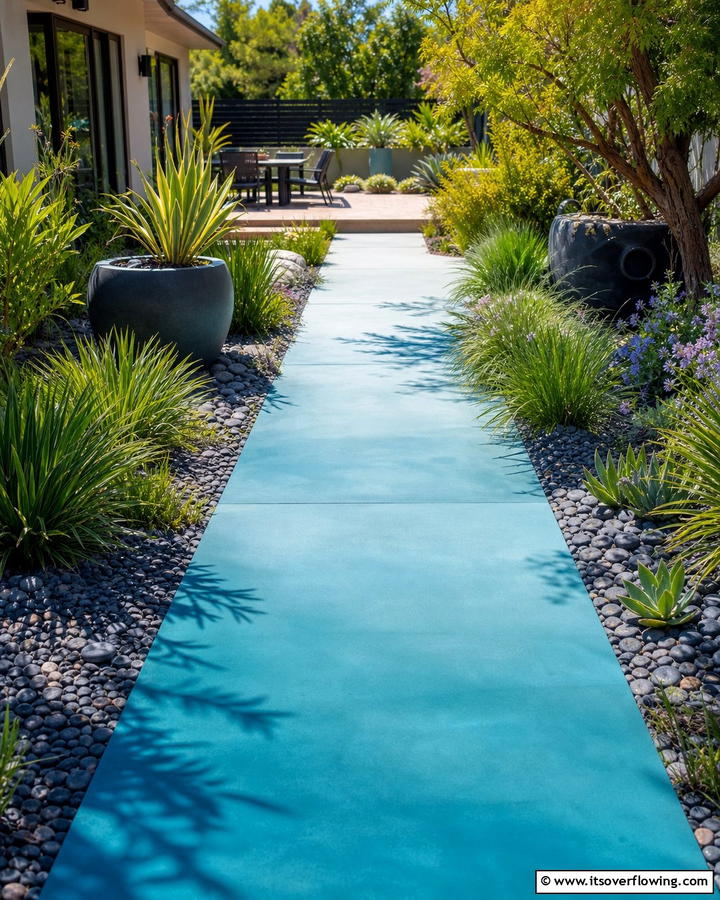 Ombre Effect for a Gradient Appeal - 20 Concrete Walkway Painting Ideas for a Unique Path