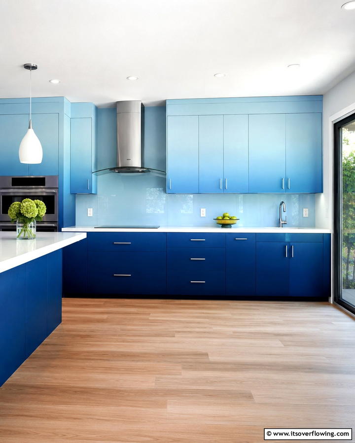 Ombre Effect for a Unique Gradient Look - 25 Painting Kitchen Cabinet Ideas for a Fresh Look