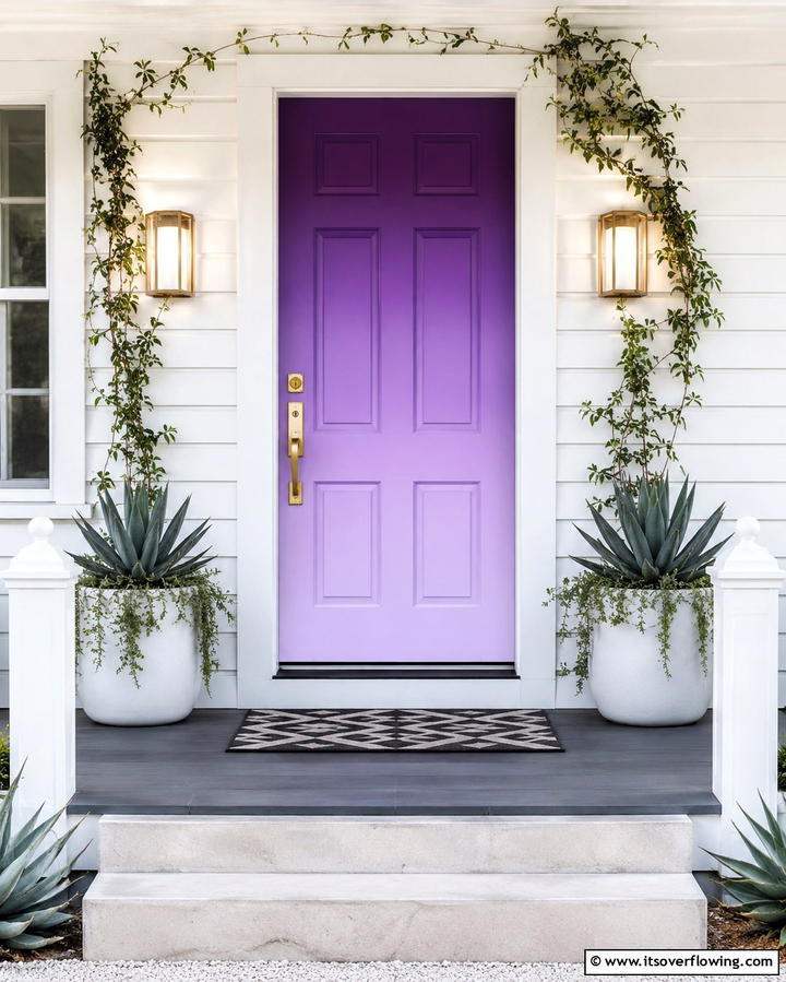 Ombre Gradient Beauty - 25 Door Painting Ideas to Add Personality to Your Home