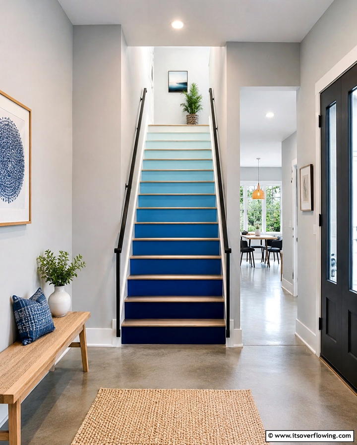 Ombre Gradient Effect - 25 Painted Stair Ideas to Transform Your Home