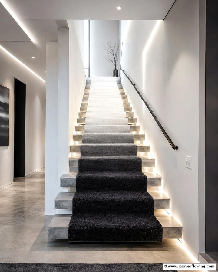 Ombre Gradients for a Unique Transition - 25 Stair Runner Ideas for Safety and Style in Your Home