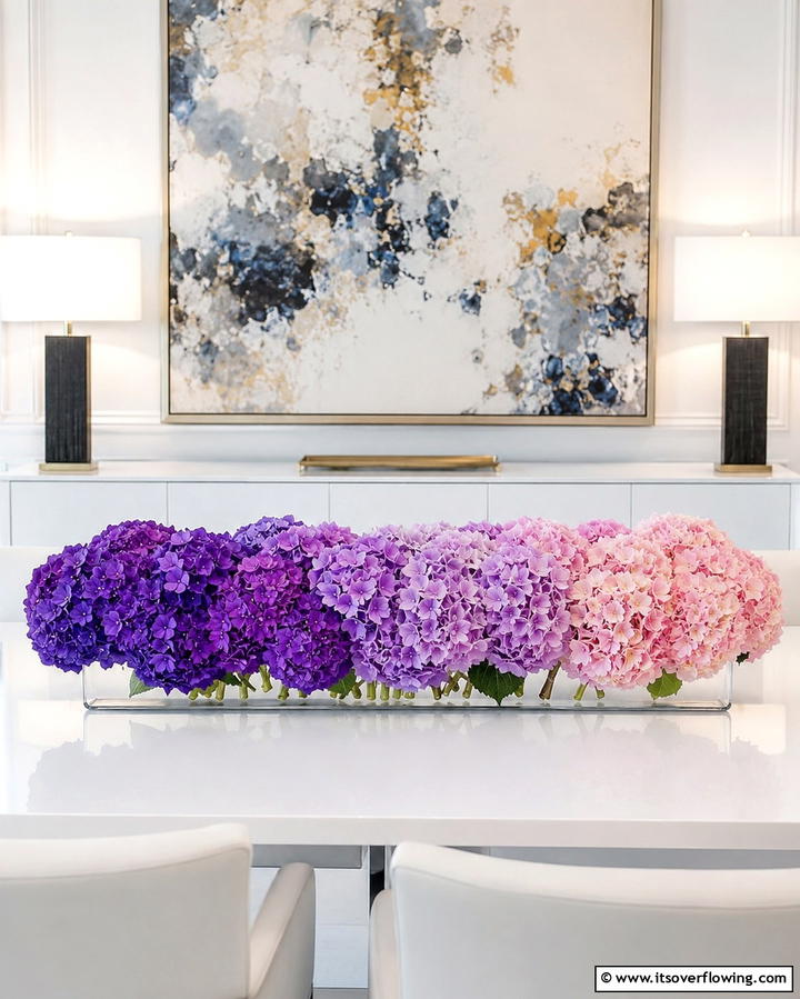 Ombre Hydrangea Centerpiece - 25 Hydrangea Centerpiece Ideas for Elegance