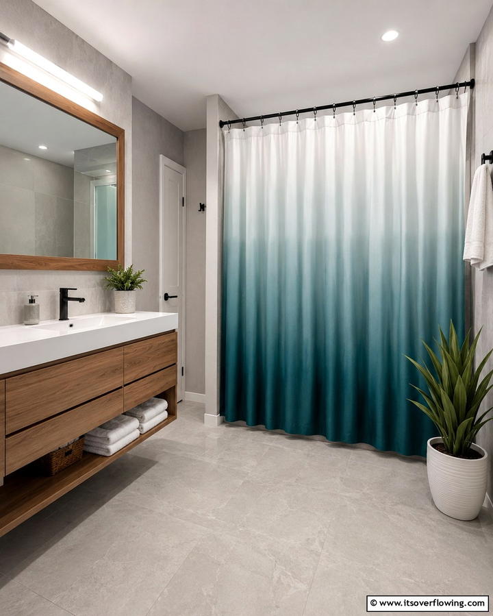 Ombre Shades for a Subtle Gradient - 25 Shower Curtain Ideas to Refresh Your Bathroom