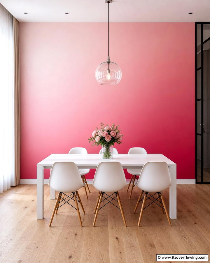Ombre Walls for a Gradual Color Transition - 25 Vibrant Colorful Dining Room Ideas for a Fun Space