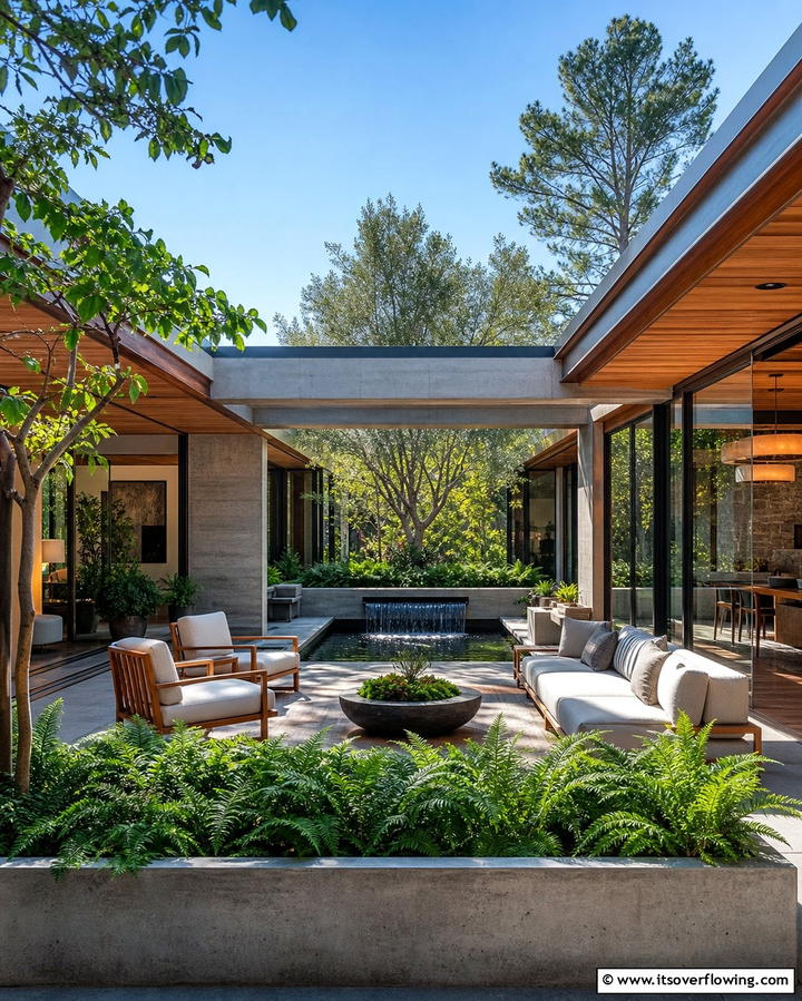 Open Air Courtyards - 25 Mid-Century Modern Exterior Home Ideas for a Timeless Look