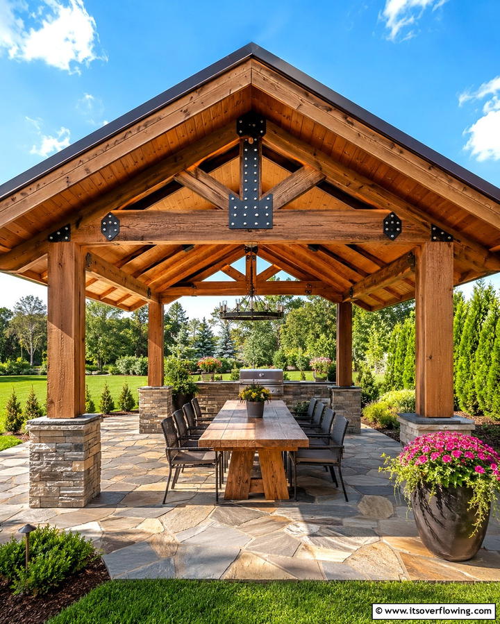 Open Air Dining Pavilion - 30 Backyard Gazebo Ideas for Outdoor Entertaining