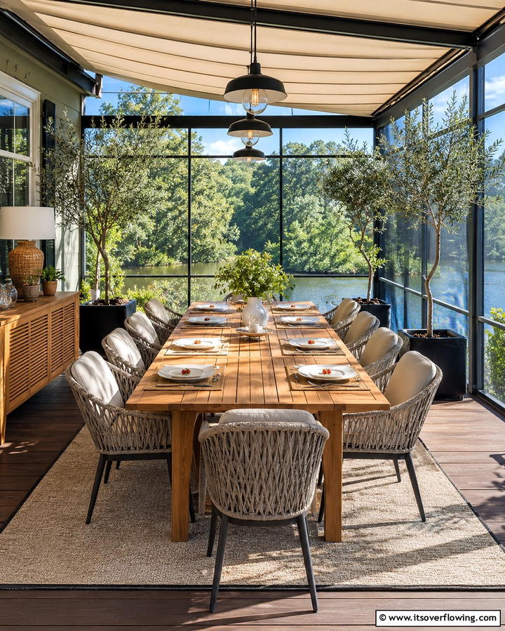 Open Air Dining Screened Deck - 30 Screened-in Deck Ideas for Bug-Free Outdoor Living