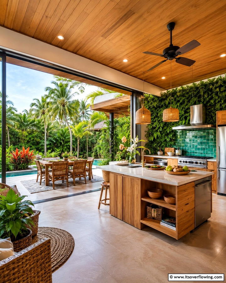 Open Air Kitchen Design - 20 Tropical Kitchen Ideas for a Vibrant Look