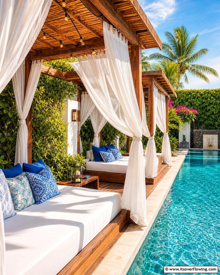 Open Air Pool Gazebo with Curtains - 20 Pool Gazebo Ideas for a Stunning Backyard Oasis
