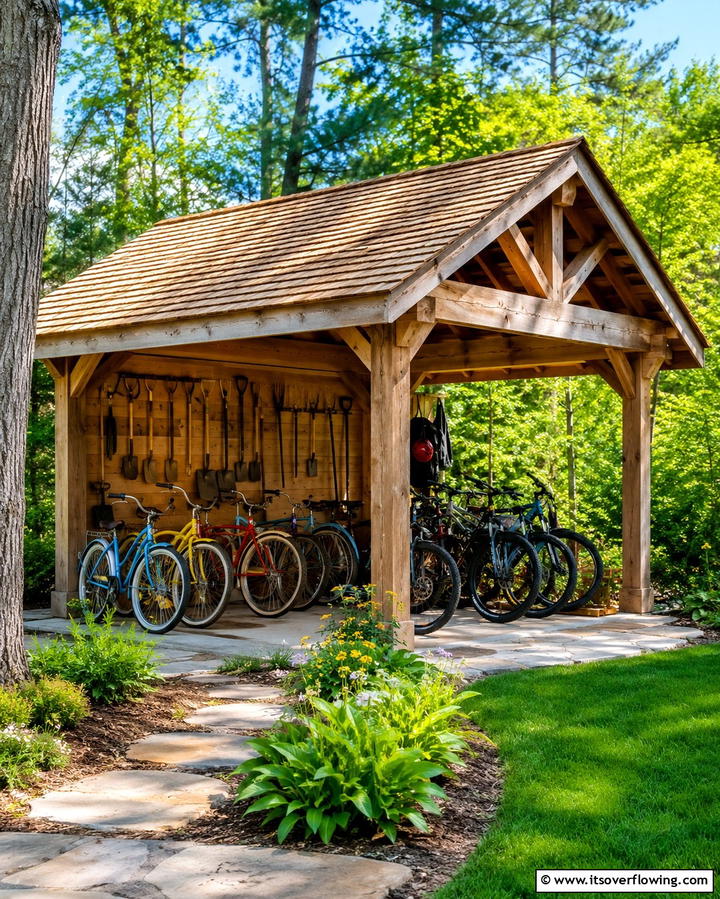 Open Air Shed - 25 Wood Shed Ideas for Functional and Stylish Storage