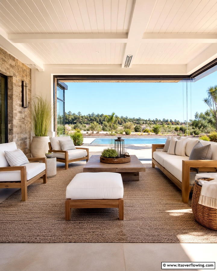Open Air Sun Lounge - 30 Farmhouse Sunroom Ideas for Cozy and Light-Filled Relaxation