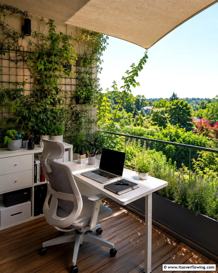 Open Air Workspace - 25 Balcony Deck Ideas- Transform Your Outdoor Space