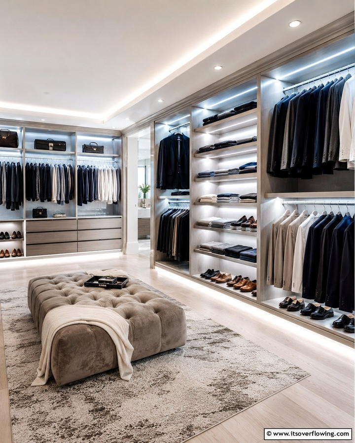 Open Closet with Built In Lighting - 25 Open Closet Ideas to Maximize Your Space