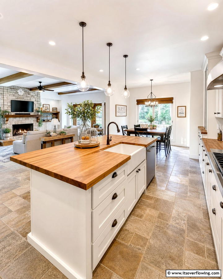 Open Concept Appeal - 20 Kitchens with Butcher Block Countertops Ideas