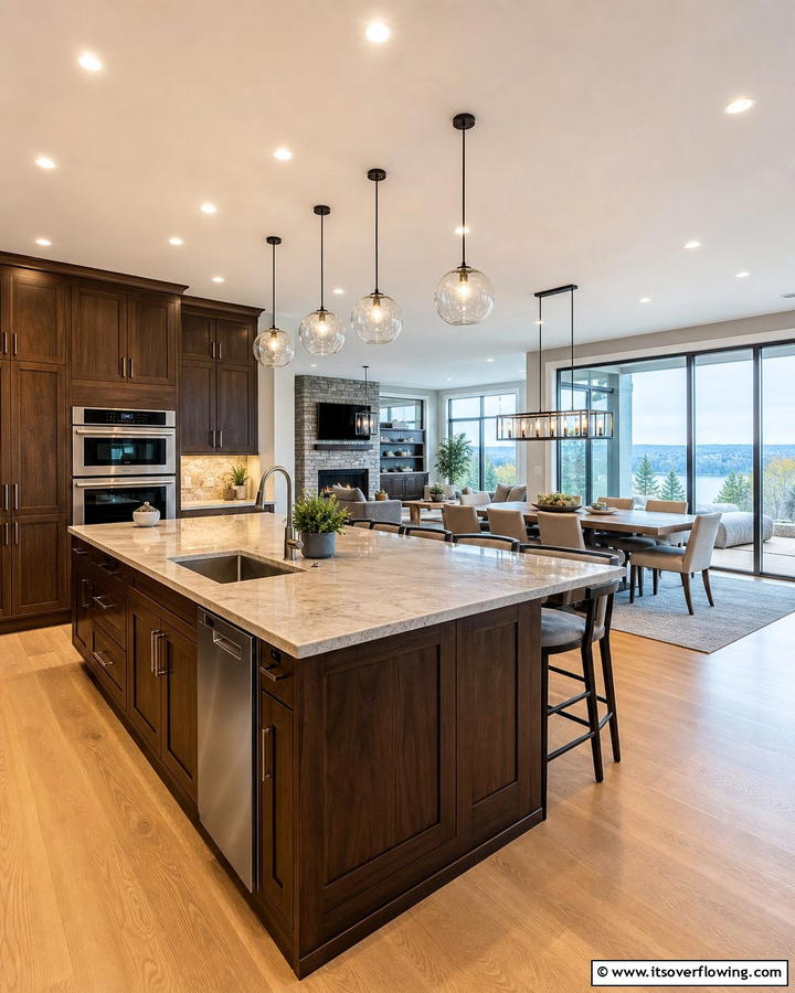 Open Concept Brown Kitchen - 20 Brown Kitchen Ideas to Create a Cozy and Stylish Space