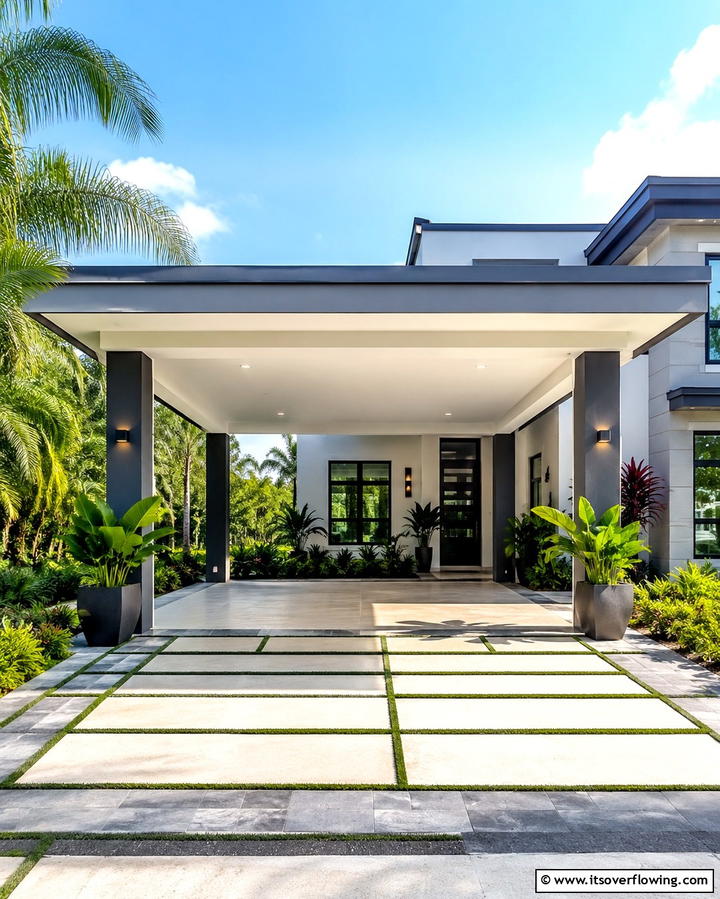 Open Concept Car Porch - 25 Car Porch Design Ideas for a Welcoming Entrance