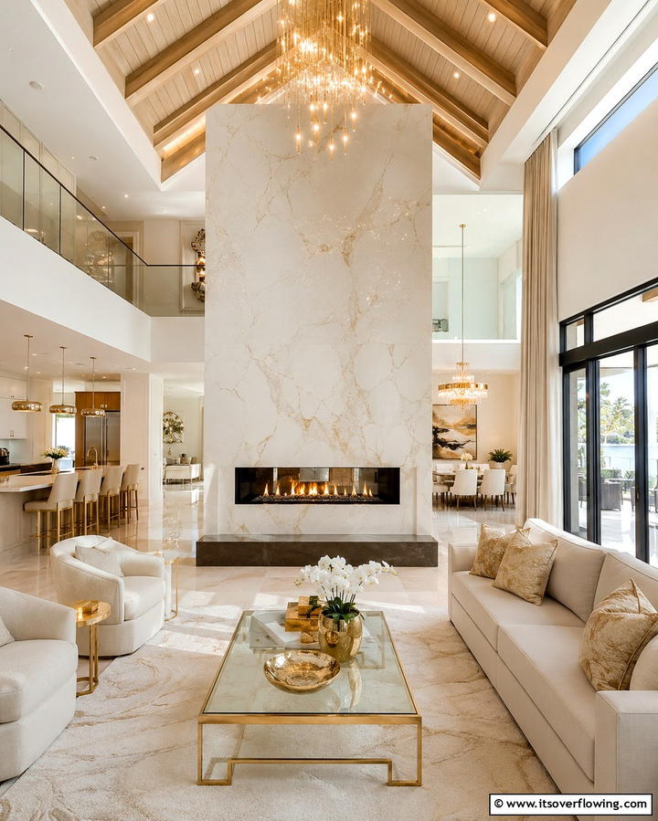 Open Concept Elegance - 25 Rooms With Fireplaces and Vaulted Ceilings