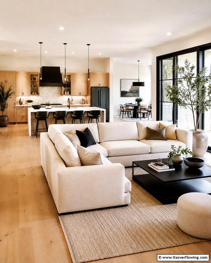 Open Concept Flow - 25 Living Room Layout Ideas for Maximum Comfort
