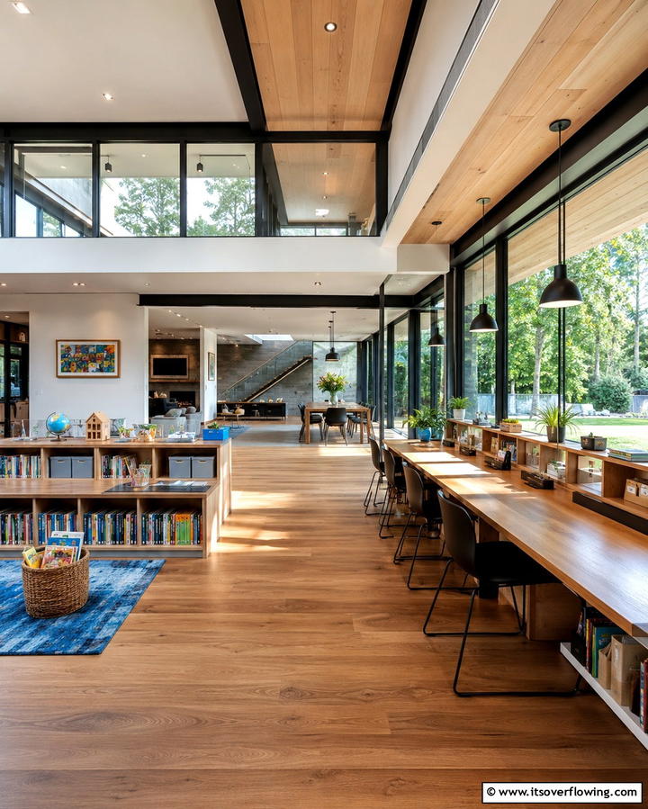 Open Concept Homeschool Room - 30 Homeschool Room Ideas- Functional Learning Spaces at Home