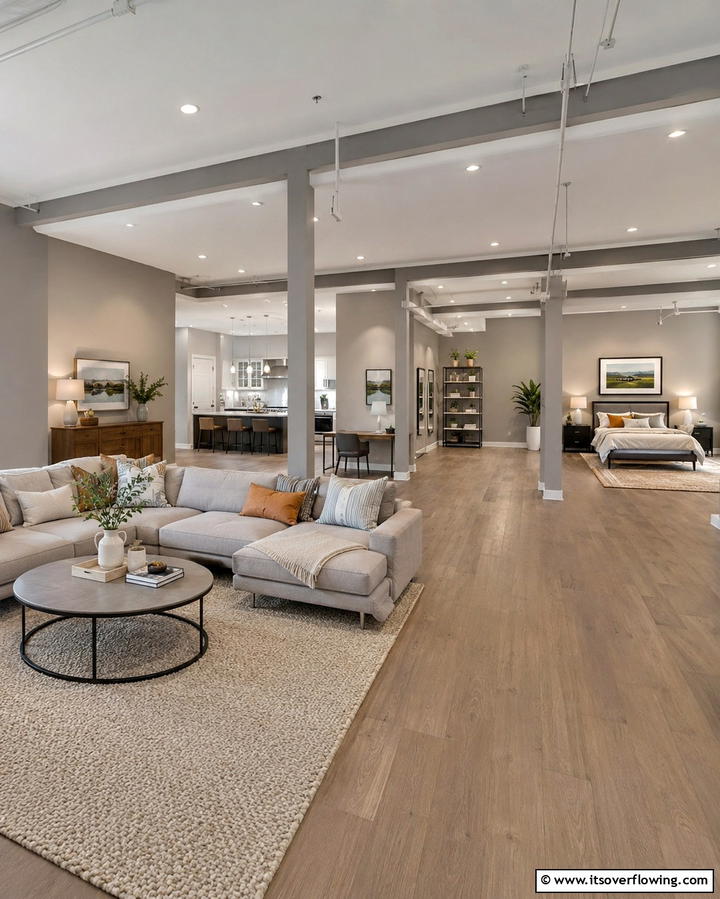 Open Concept Layout - 30 Industrial Living Room Ideas with Urban Charm