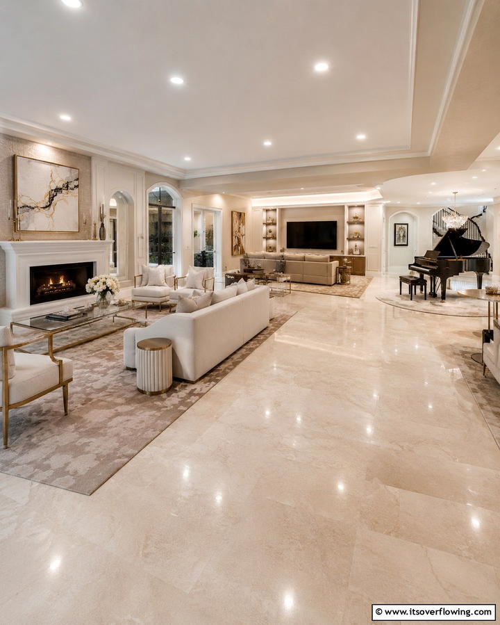 Open Concept Layout - 25 Mansion Living Room Ideas for Luxurious Spaces