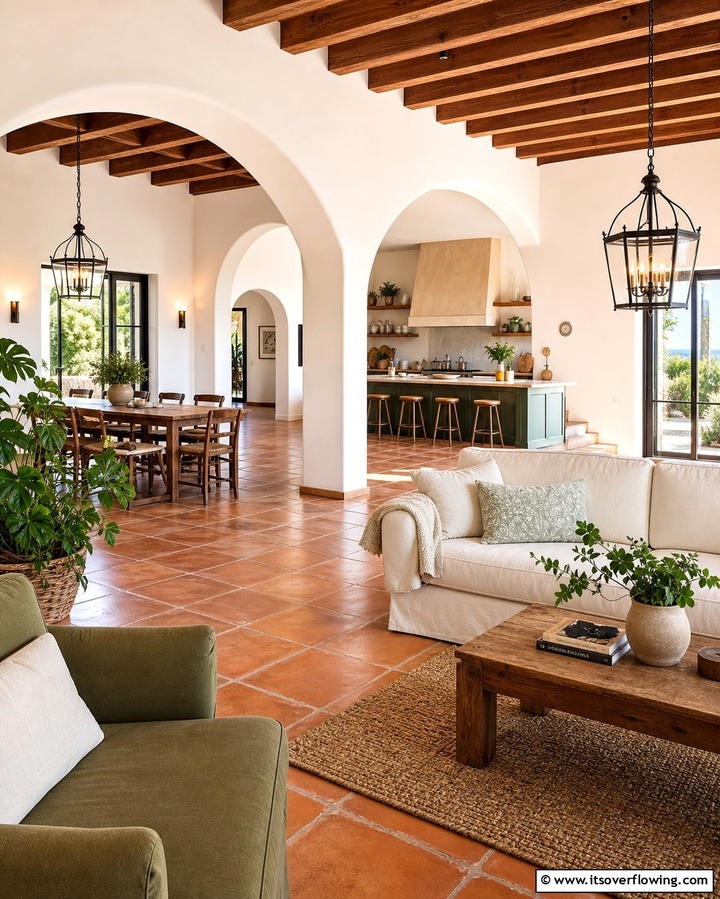 Open Concept Living - 30 Mediterranean Interior Design Ideas for Warm Homes