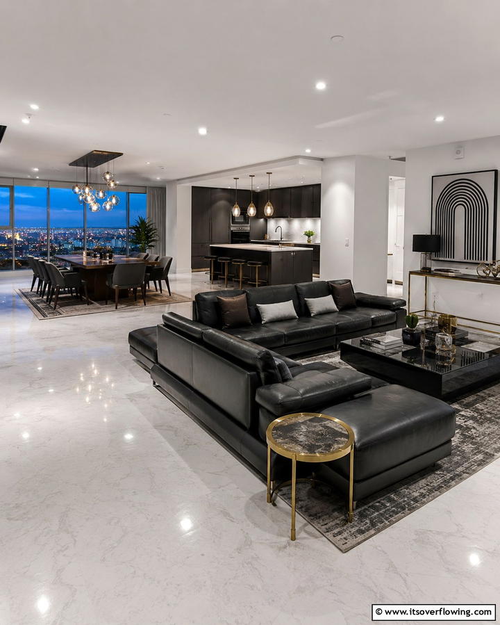 Open Concept Living Area - 25 Penthouse Design Ideas for a Luxurious Urban Retreat