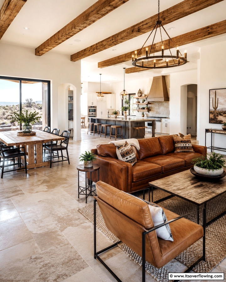 Open Concept Living Spaces - 30 Bold Southwestern Decor Ideas for Modern Homes