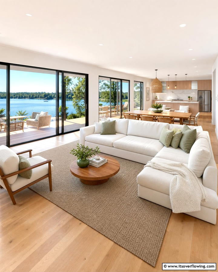 Open Concept Living - 21 Lake House Decorating Ideas for Serene Waterfront Vibes