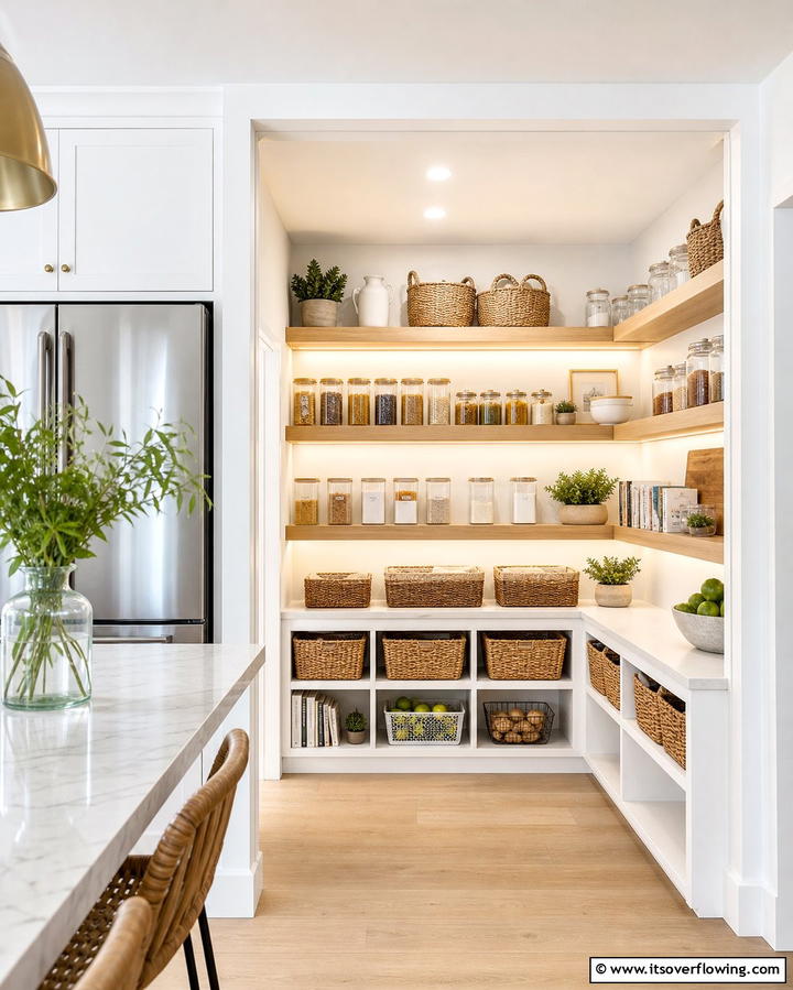 Open Concept Pantry Layout - 21 Kitchen Pantry Ideas to Streamline Food Storage