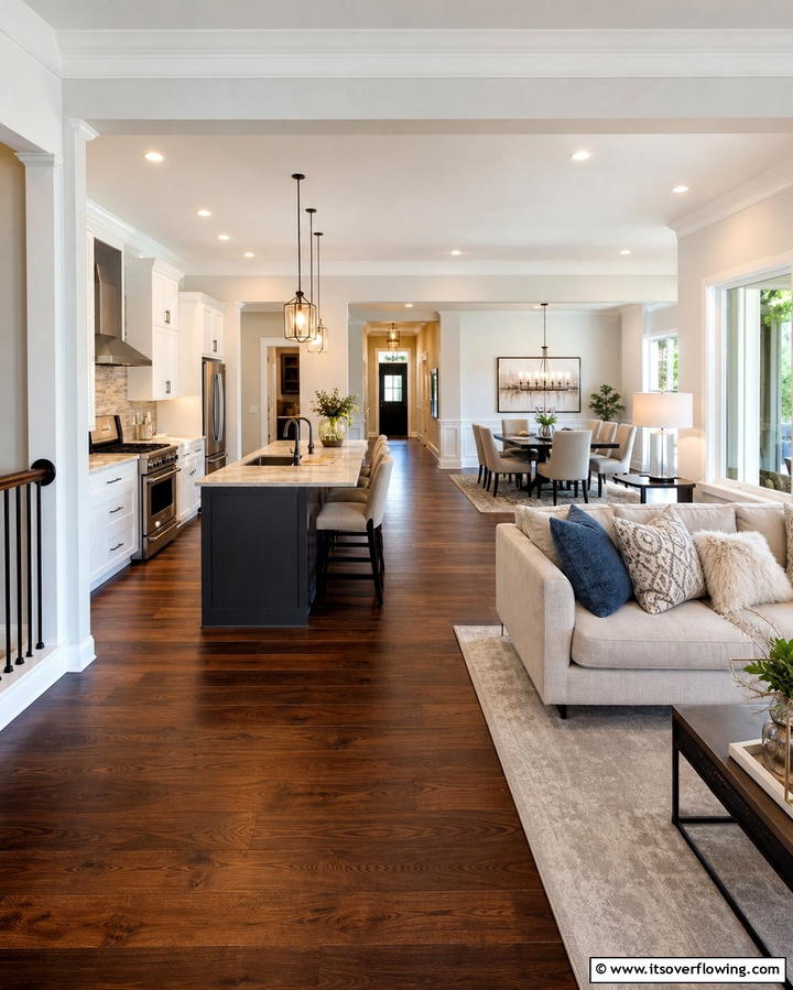 Open Concept Space Harmony - 25 Dark Walnut Floors for Rooms with Timeless Appeal