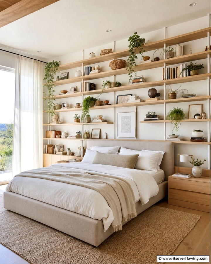 Open Concept Wall Elegance - 30 Bedroom Shelving Ideas for Storage and Display