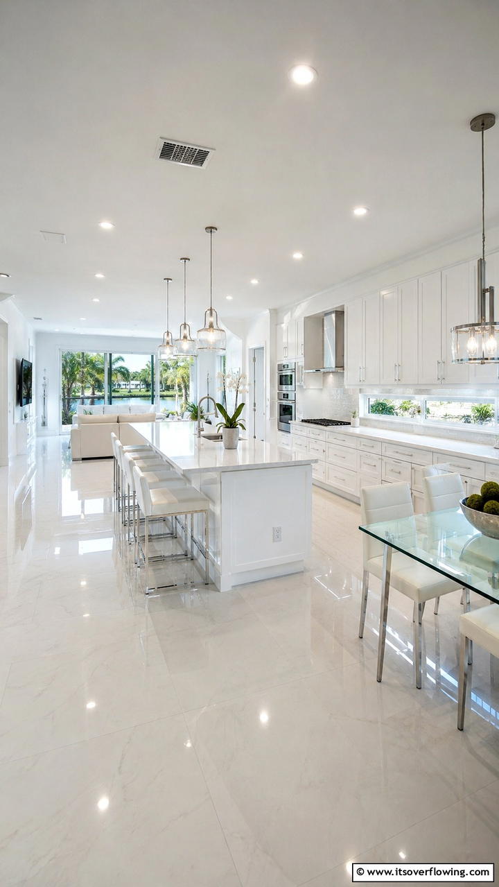 Open Concept White Layout - 21 Timeless White Kitchen Ideas for a Clean, Bright Look