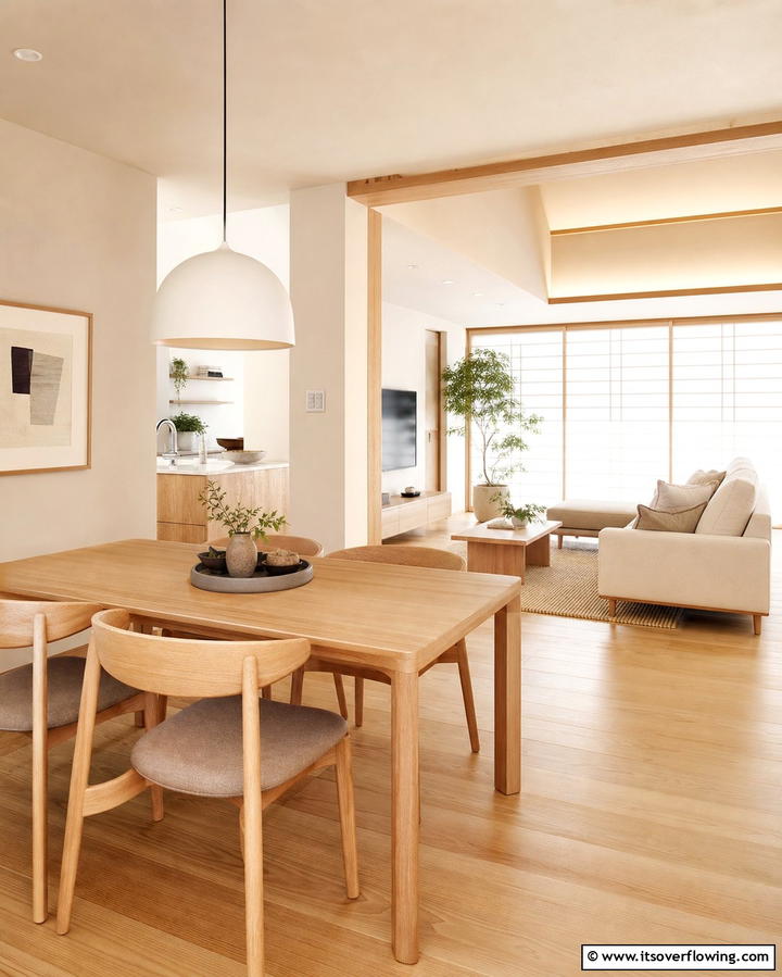 Open Floor Plan Design - 25 Japanese Dining Room Ideas for a Zen-Inspired Space