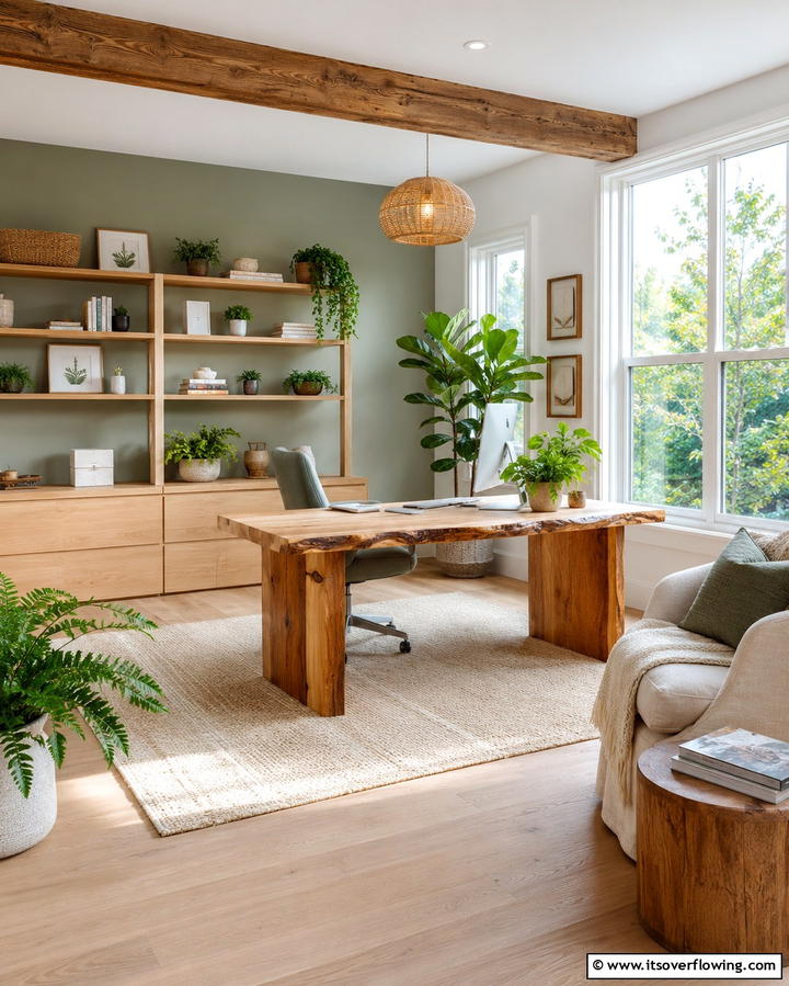 Open Floor Plan Efficiency - 30 Rustic Home Office Ideas for a Cozy Workspace
