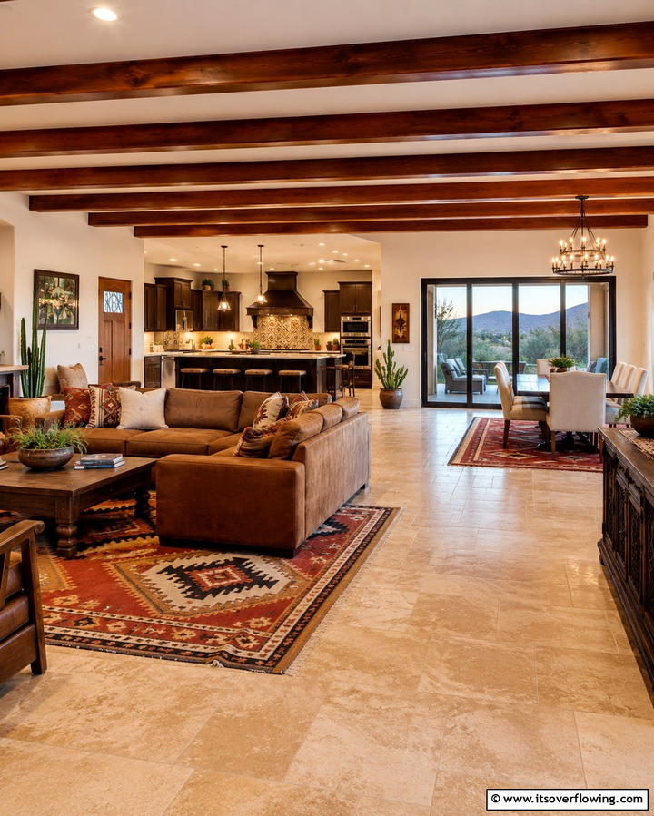 Open Floor Plans for Spacious Living - 30 Warm Southwestern Living Room Decor Concepts