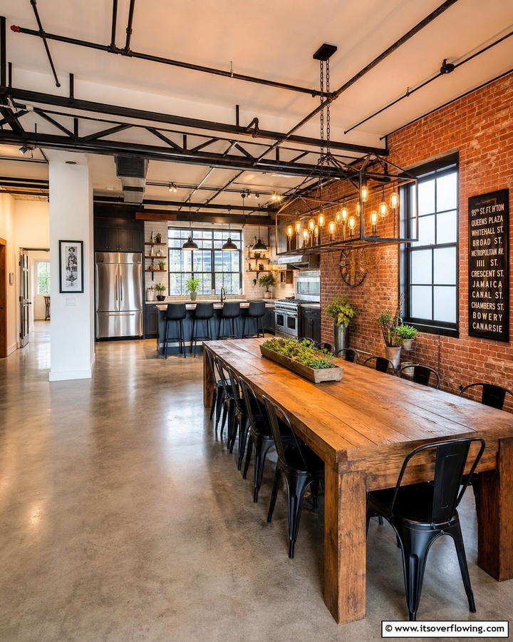 Open Floor Plans - 20 Industrial Dining Room Ideas for a Modern Look