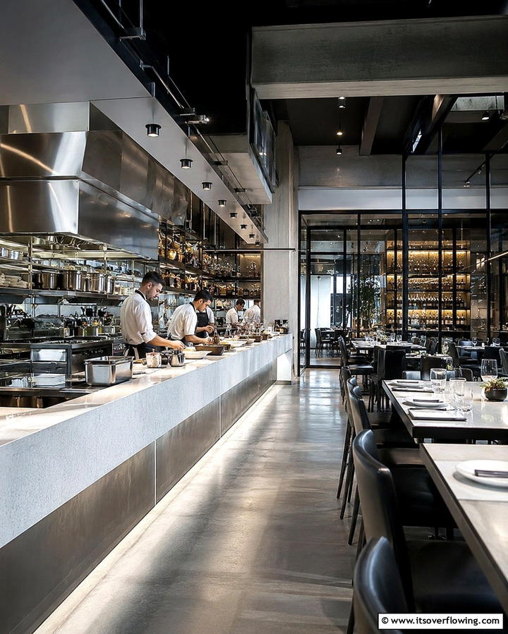 Open Kitchen Concept for Transparency - 25 Restaurant Interior Design Ideas for a Unique Ambiance