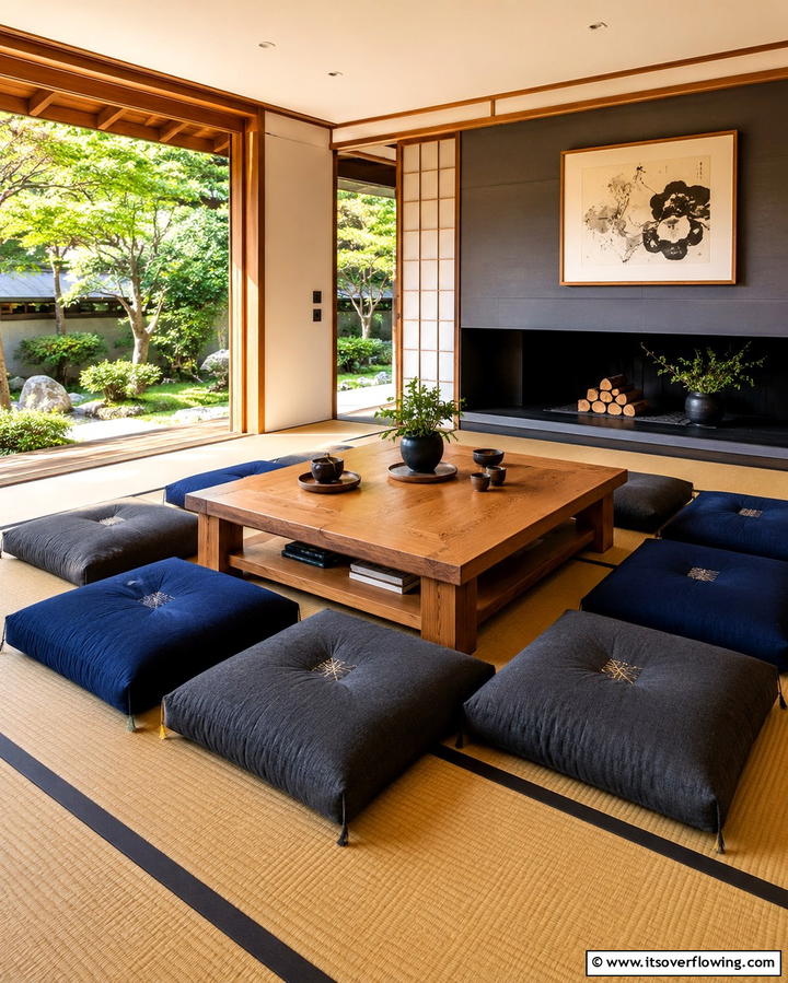 Open Layout Design - 25 Japanese Style Living Room Ideas for Serenity