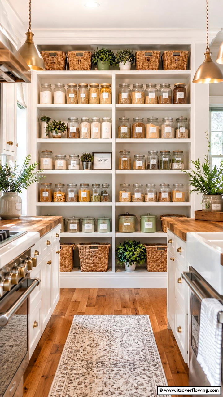 Open Pantry Display Tips - 30 Cottage Kitchen Ideas for Cozy, Charming Farmhouse Style