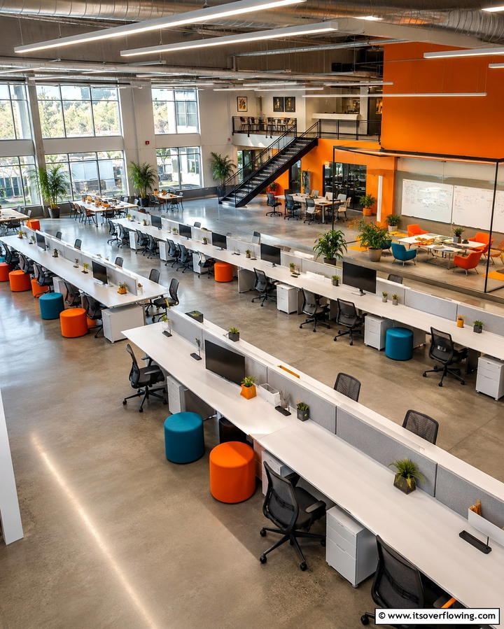 Open Plan Layouts for Collaboration - 25 Office Interior Design Ideas for a Productive and Stylish Workspace