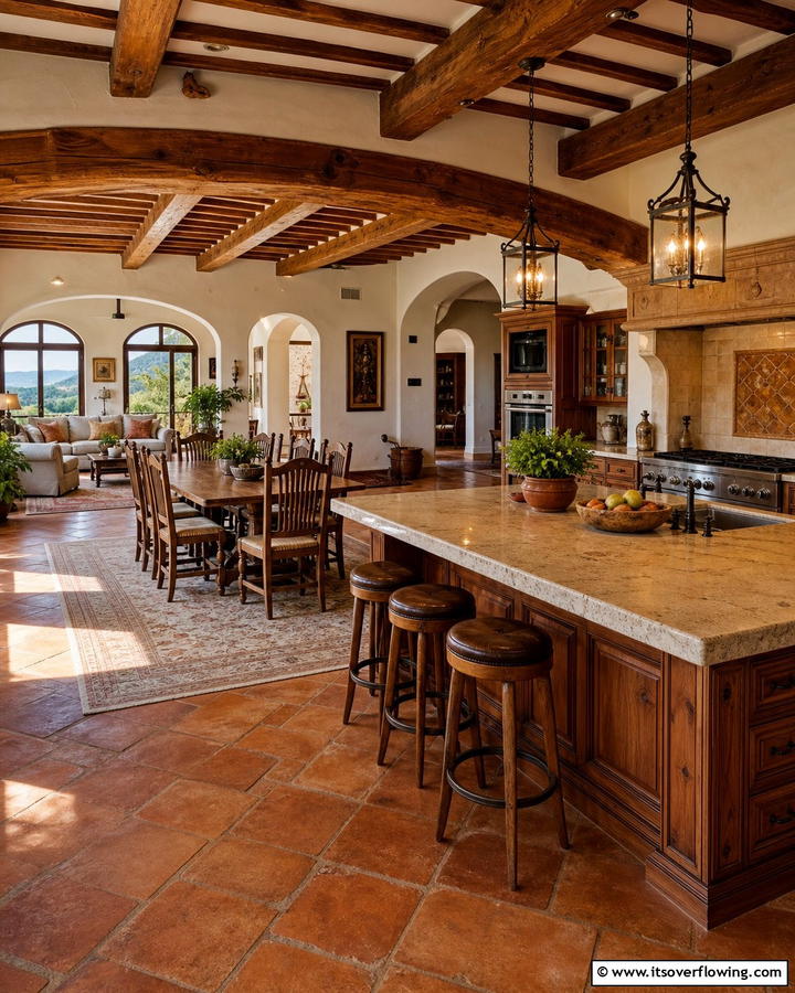 Open Plan Layouts - 30 Tuscan Kitchen Ideas for Warm Rustic Mediterranean Vibes