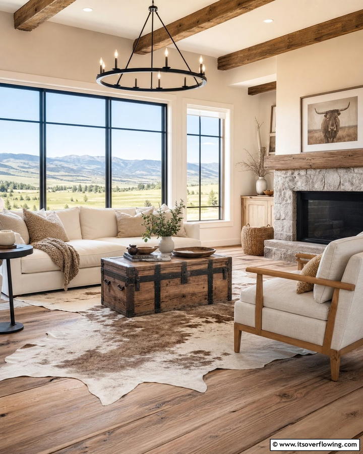 Open Prairie Vibes - 30 Western Living Room Ideas for Cozy Rustic Ambiance