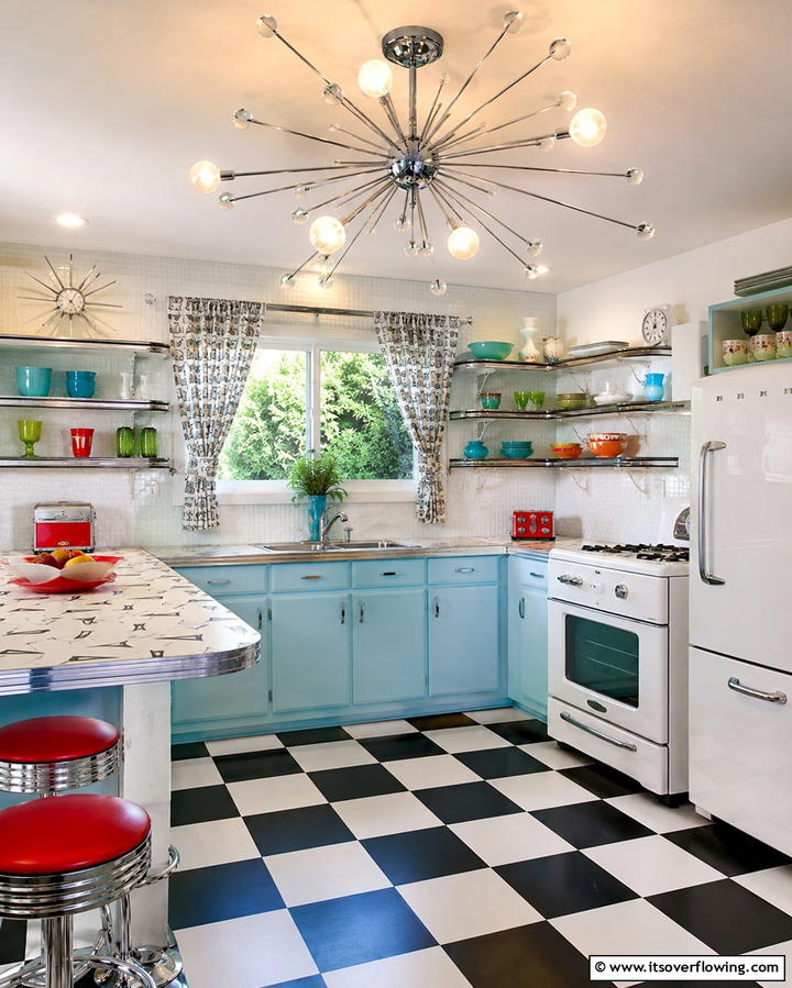 Open Shelving - 25 1950s Kitchen Ideas for a Retro Home Makeover