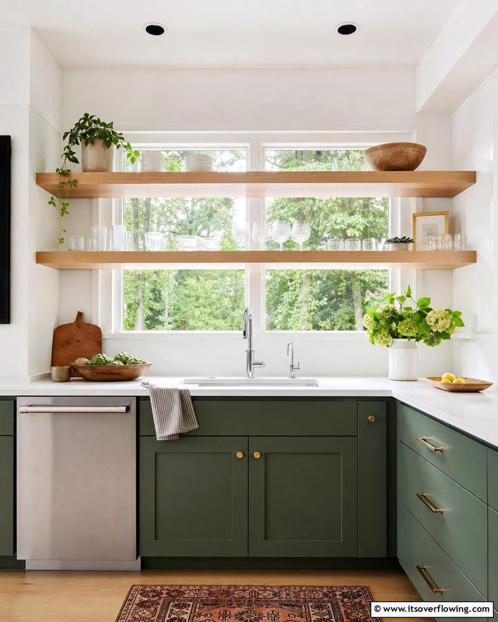Open Shelving Above the Sink - 25 Open Shelving Kitchen Ideas for a Modern Look