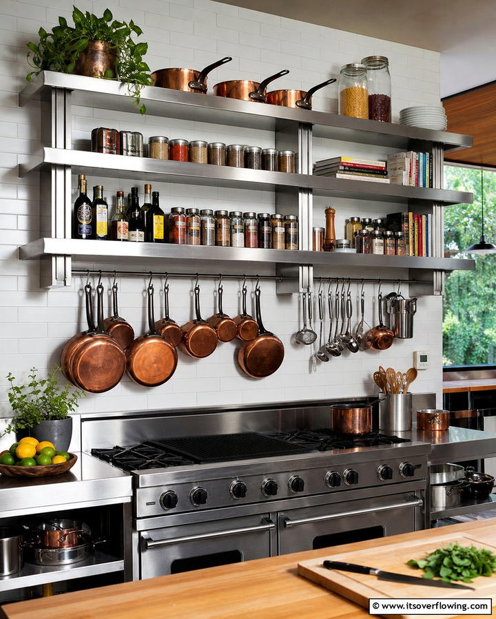 Open Shelving Above the Stove - 25 Open Shelving Kitchen Ideas for a Modern Look