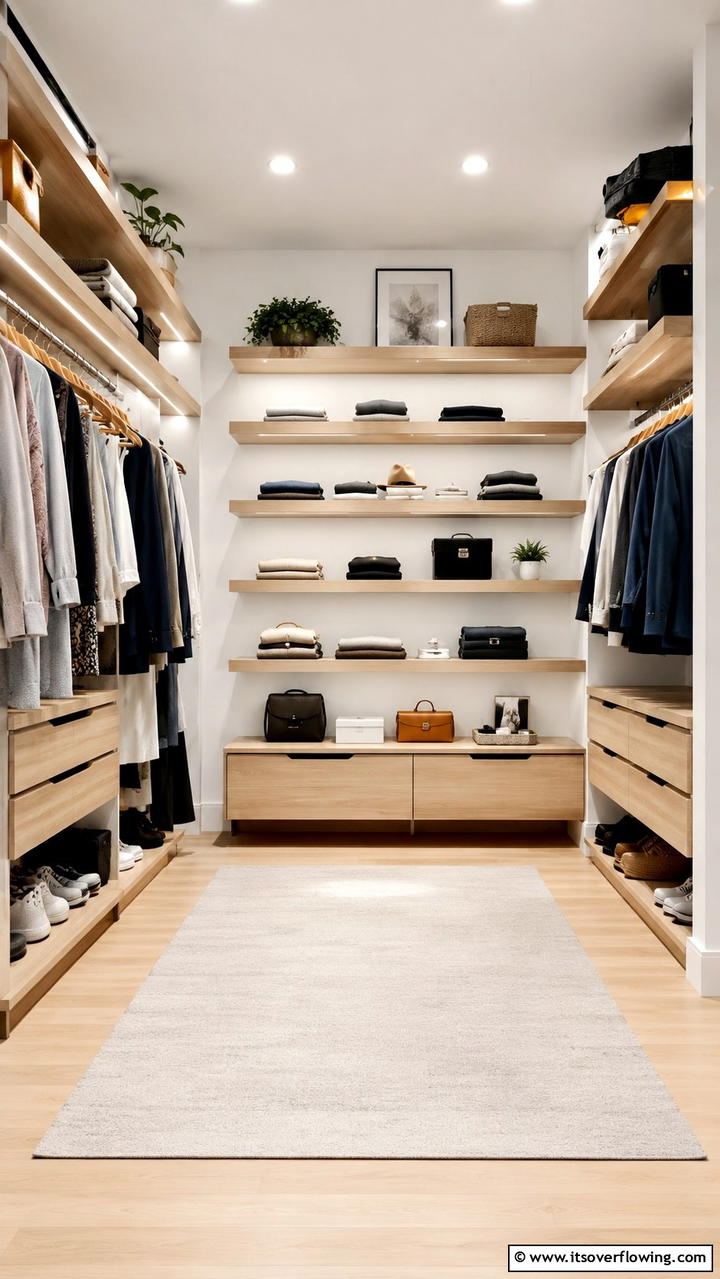 Open Shelving Aesthetics - 21 Functional Walk-In Closet Ideas for Organized Spaces