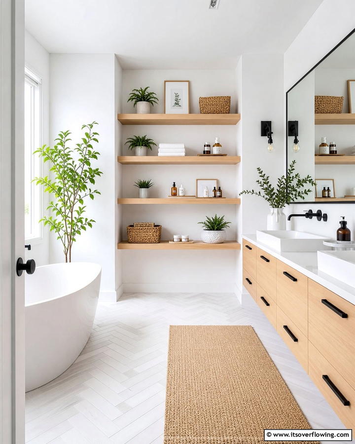 Open Shelving Airy Display Options - 21 Bathroom Organization Ideas for a Clutter-Free Morning Routine