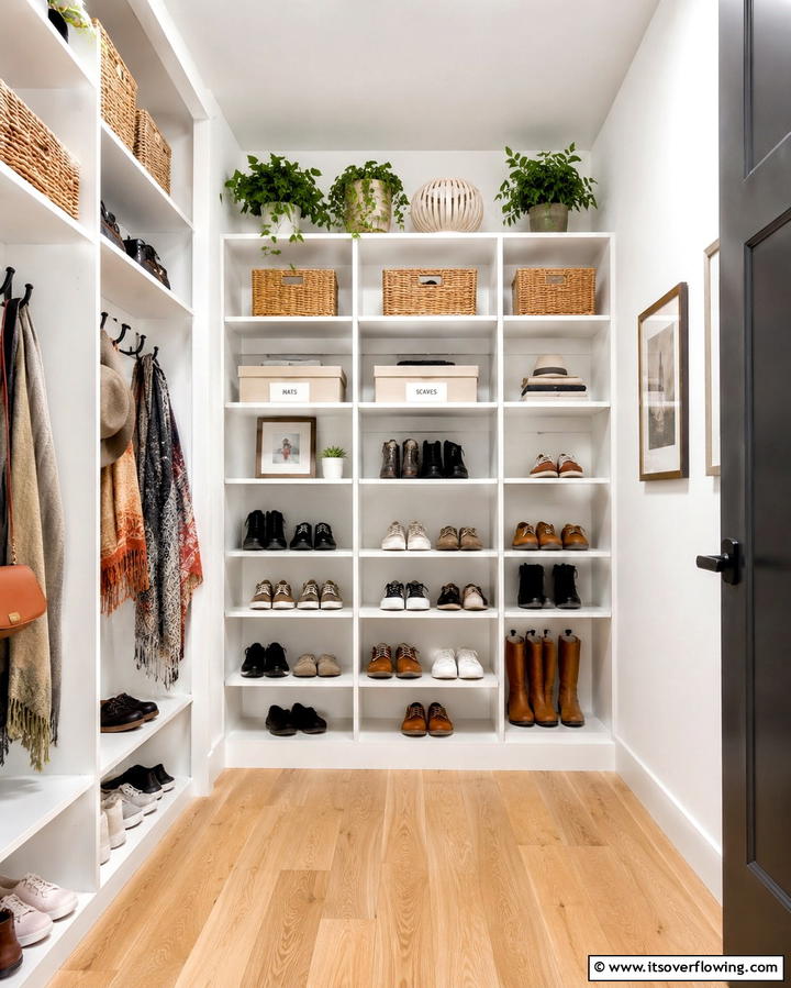 Open Shelving Closet - 25 Entryway Closet Ideas to Maximize Storage and Style